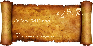 Ács Rózsa névjegykártya